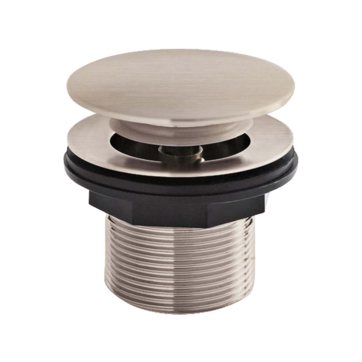 bc designs push down unslotted bath waste brushed nickel deluxe bathrooms UK