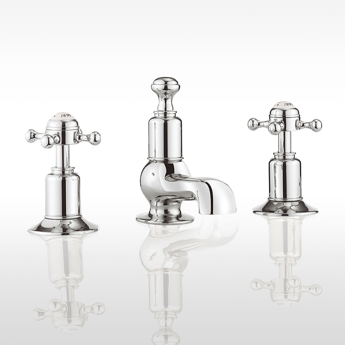Crosswater Belgravia Crosshead 3 Tap Hole Basin Mixer Set With Pop Up Waste