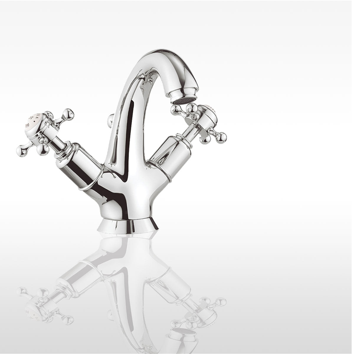 Belgravia Crosshead Highneck Basin Mixer With Pop Up Waste