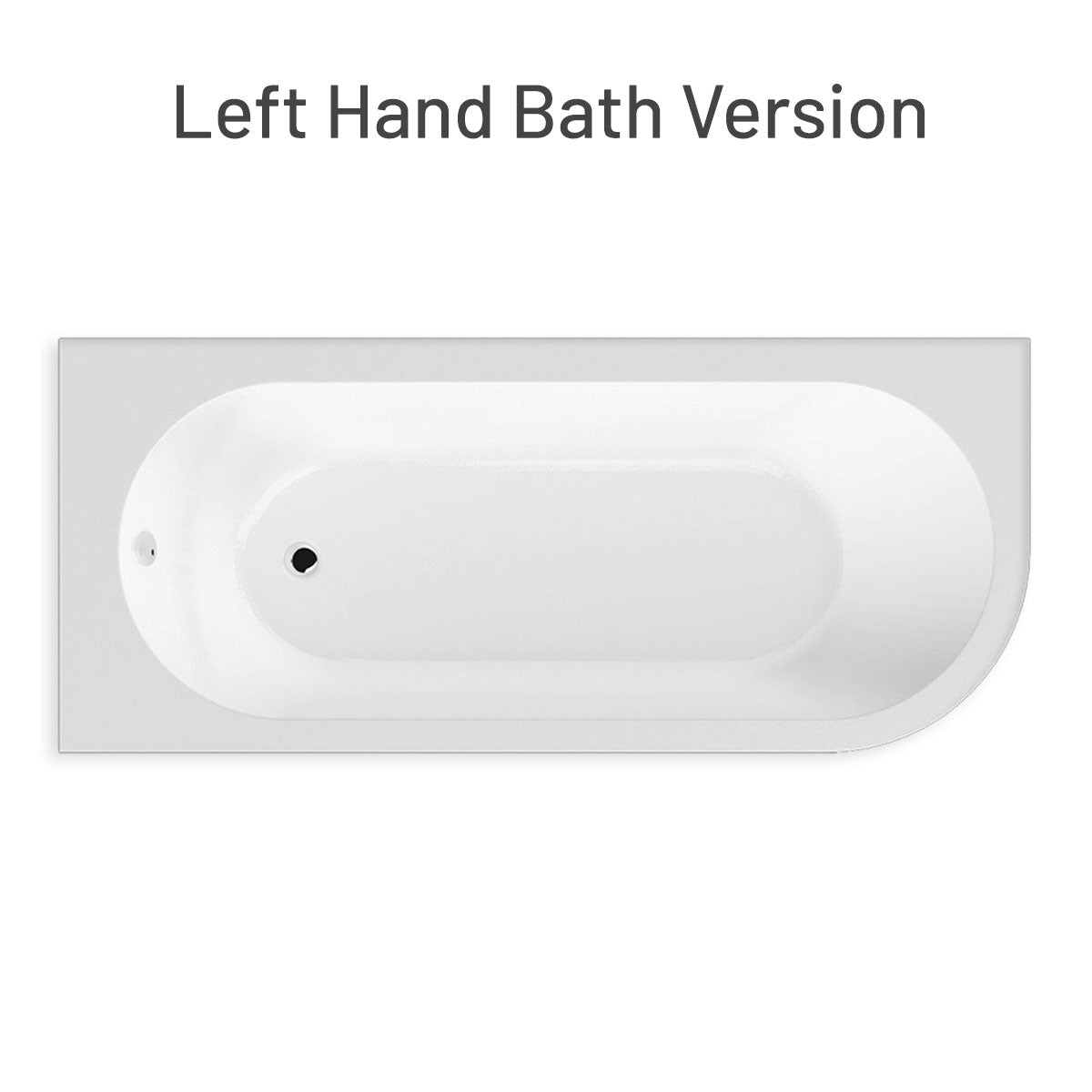 Brookvale Standard Curved J Shaped Bath With Bath Panel 1700 x 750mm White