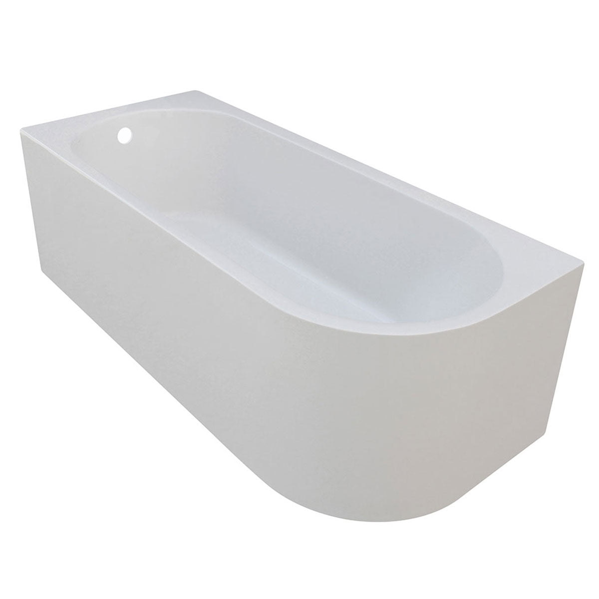 Brookvale Standard Curved J Shaped Bath With Bath Panel 1700 x 750mm White