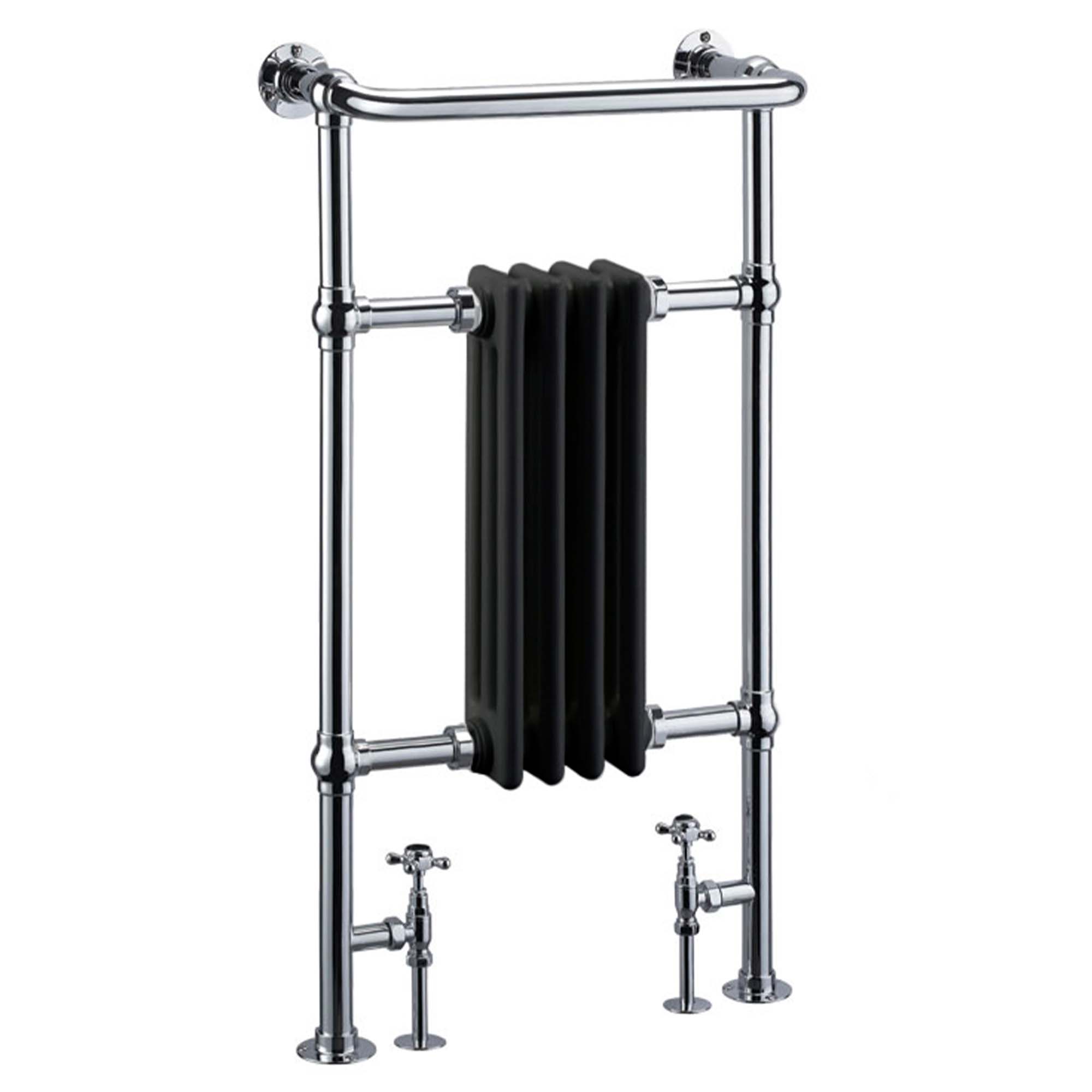 burlington bloomsbury traditional radiator chrome with black accent