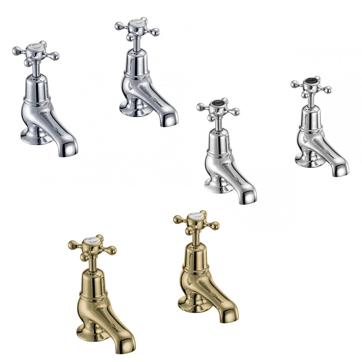 Burlington Claremont 3 Inch Basin Taps Deluxe Bathrooms UK