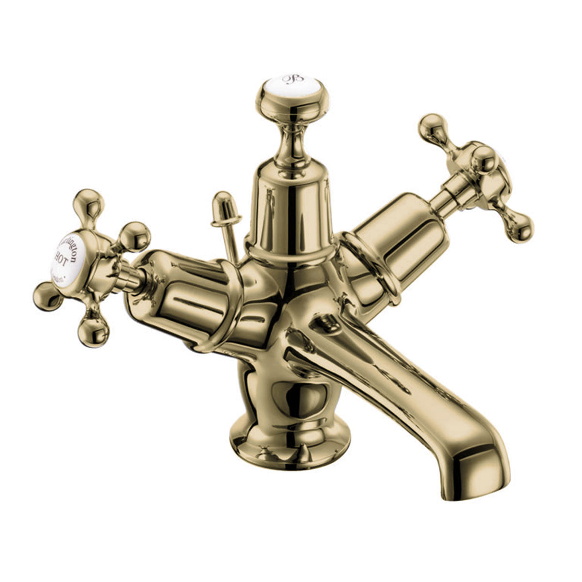 Burlington Claremont Basin Mixer With High Central Indice And Pop-Up Waste Deluxe Bathrooms UK