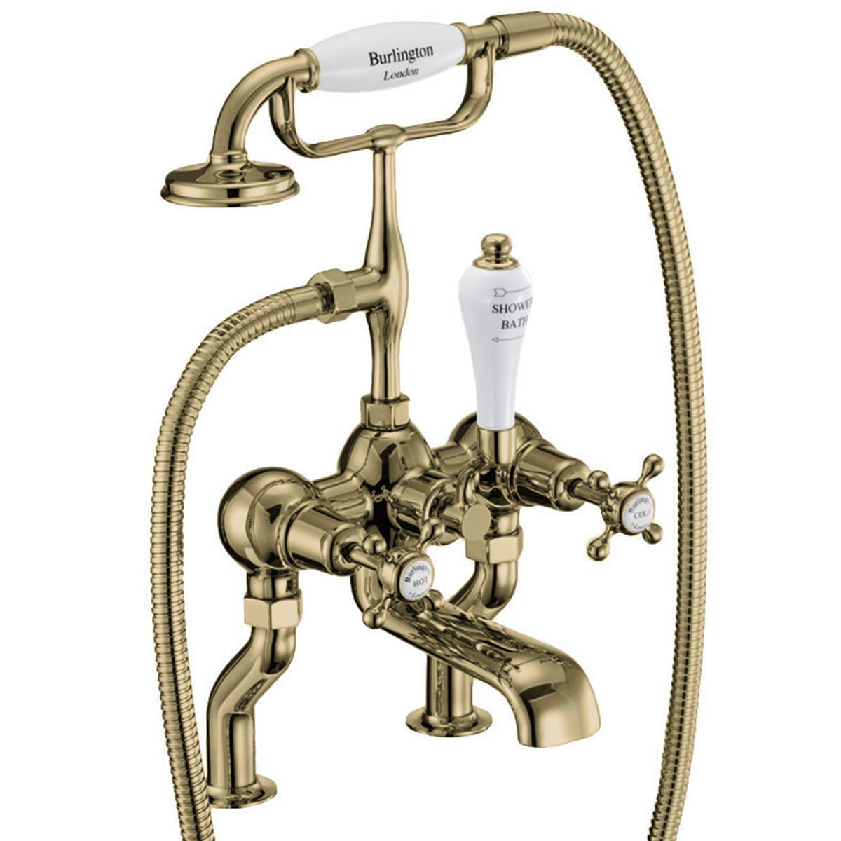 Burlington Claremont Deck Mounted Bath Shower Mixer With S Adjuster Deluxe Bathrooms UK