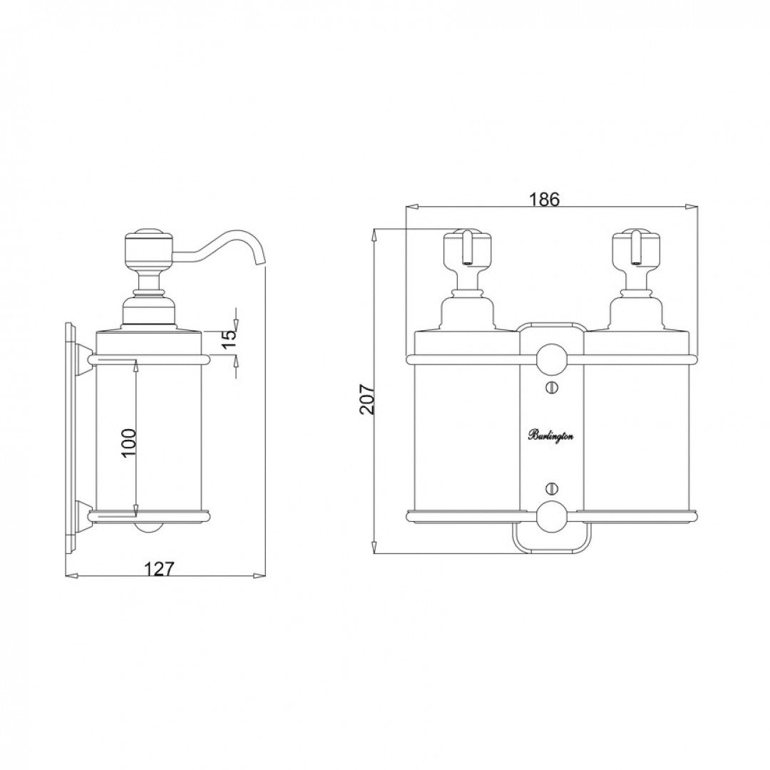 Burlington Double Soap Dispenser Deluxe Bathrooms UK