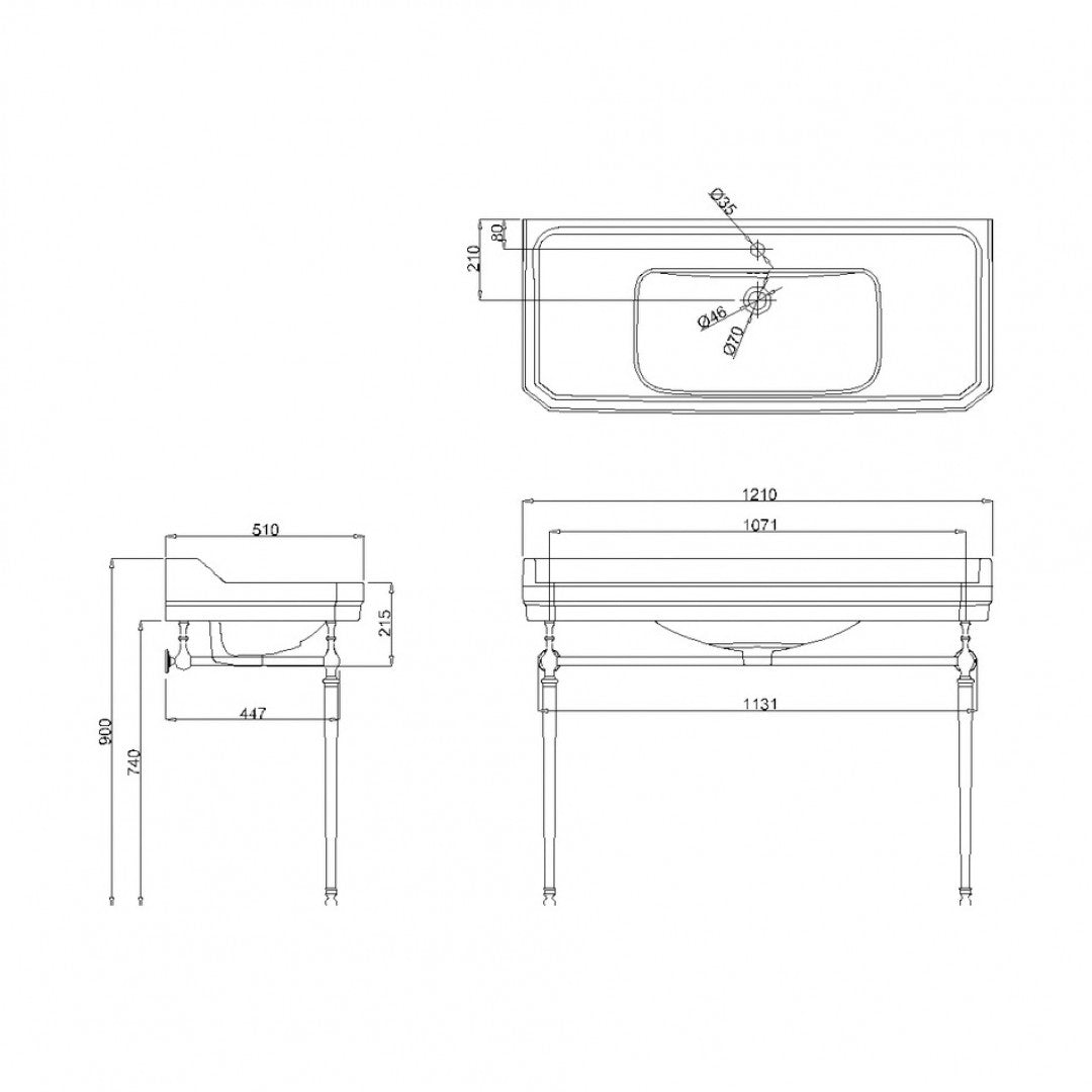 Burlington Edwardian White Basin With Standard Chrome Basin Washstand Deluxe Bathrooms UK
