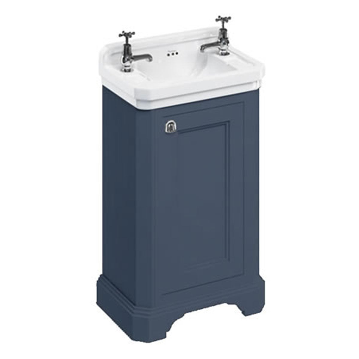 Burlington Edwardian 510 Freestanding Cloakroom Vanity Unit With Rectangular Basin Deluxe Bathrooms UK