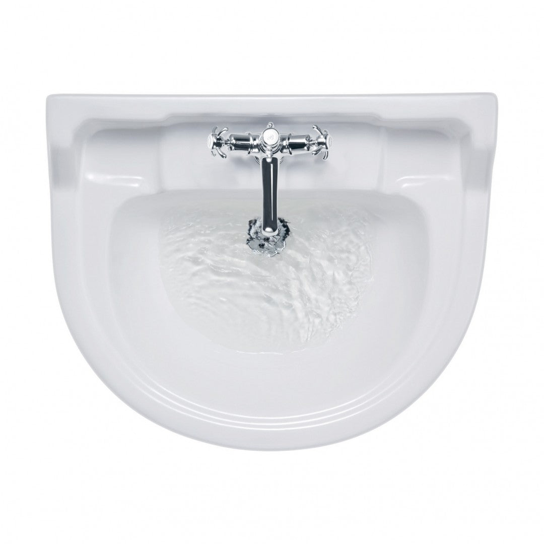 Burlington Edwardian 560mm White Round Basin With Standard Pedestal Deluxe Bathrooms UK
