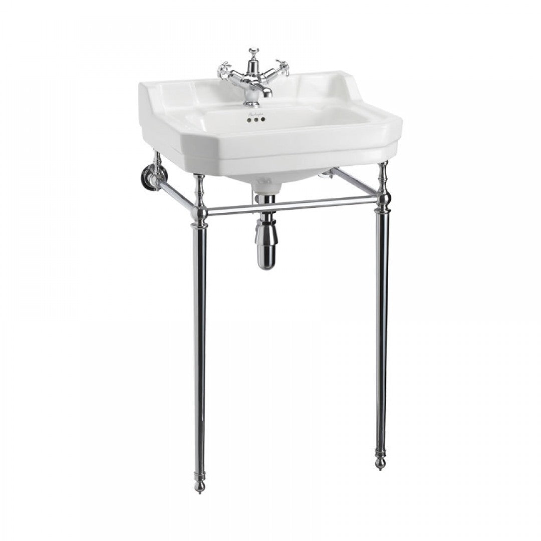 Burlington Edwardian White Basin With Standard Chrome Basin Washstand Deluxe Bathrooms UK