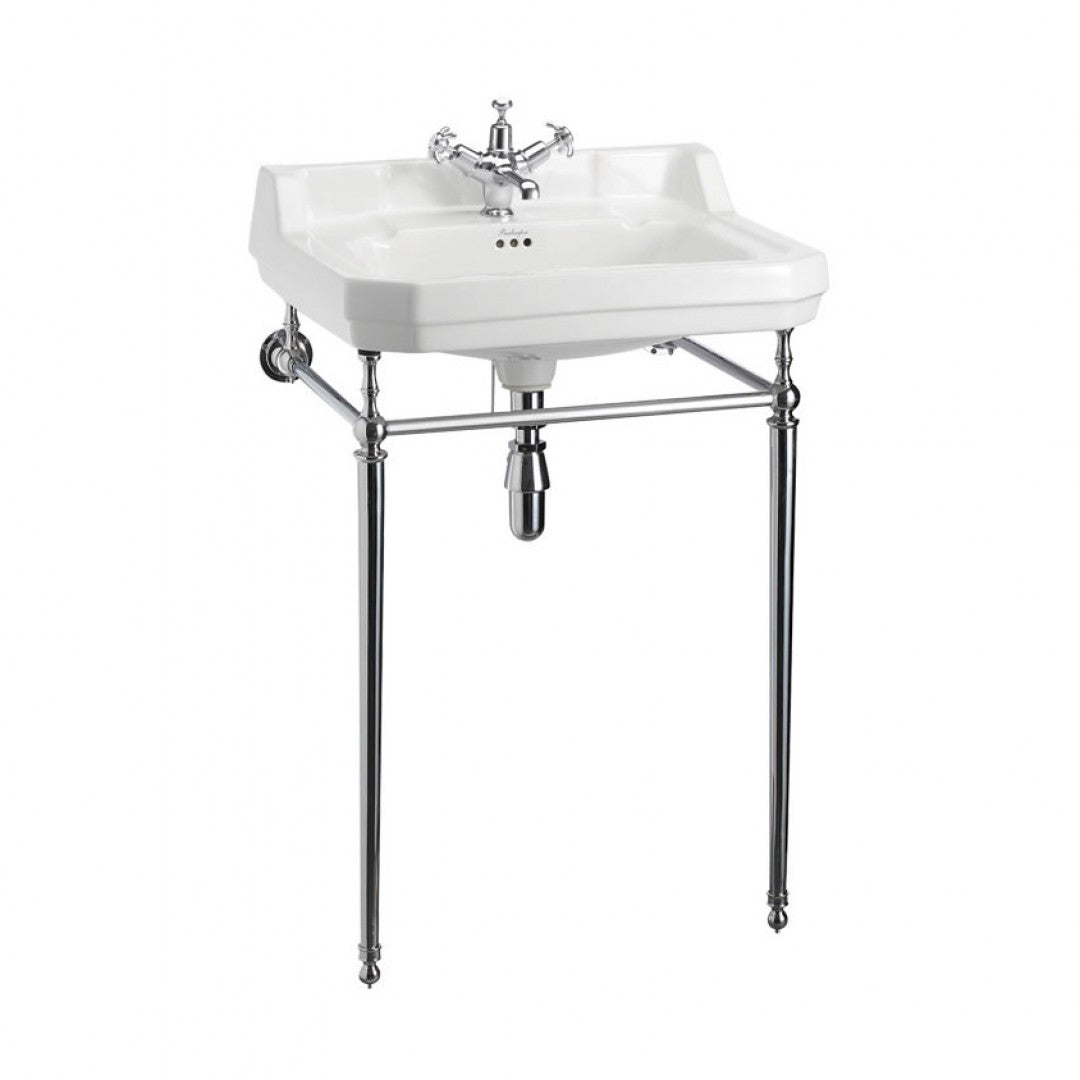 Burlington Edwardian White Basin With Standard Chrome Basin Washstand Deluxe Bathrooms UK