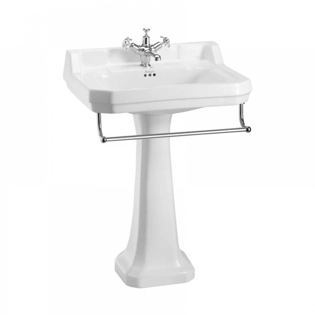 Burlington Edwardian Rectangular White Basin With Standard Pedestal Deluxe Bathrooms UK