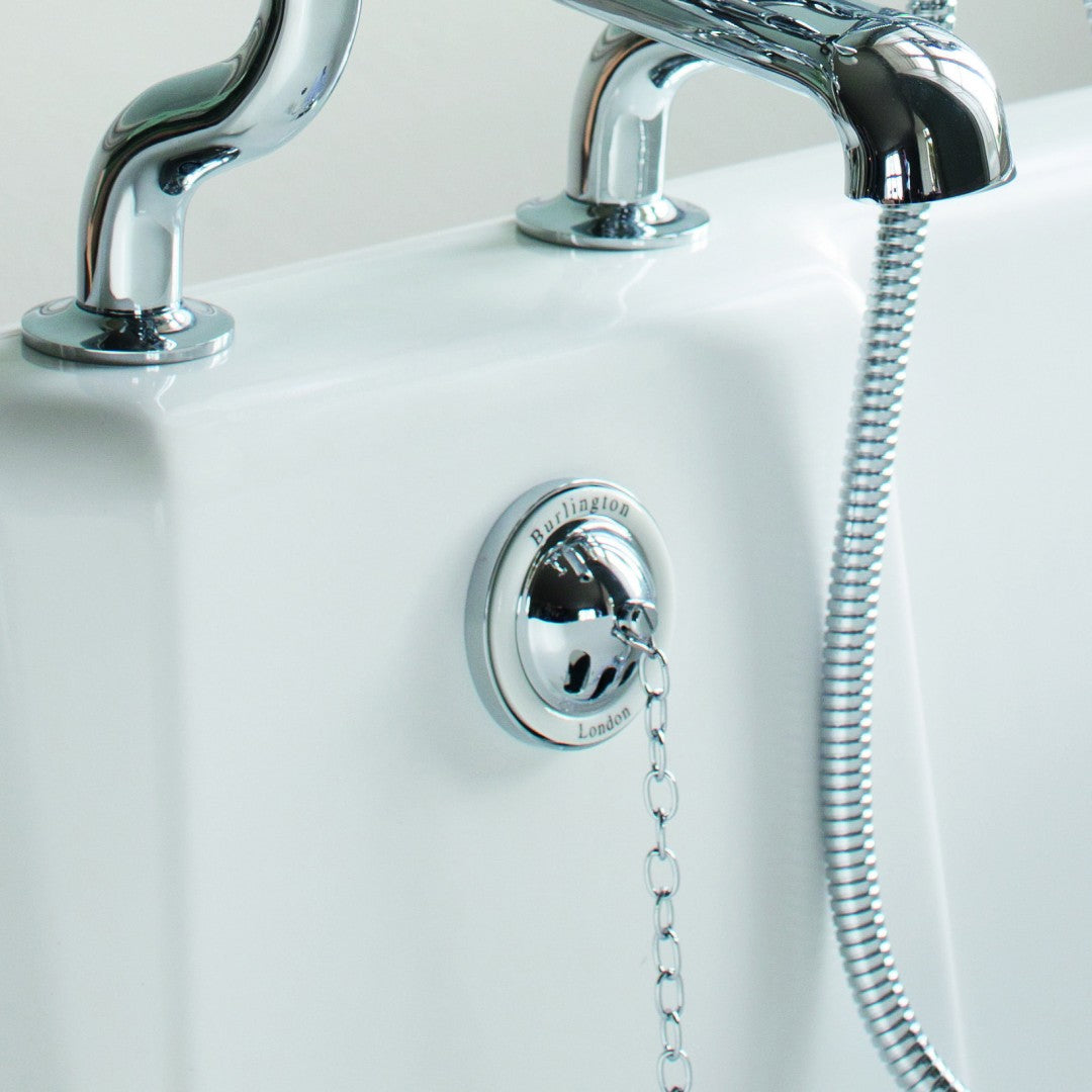 Burlington Bath Overflow With Plug and Chain Deluxe Bathrooms UK