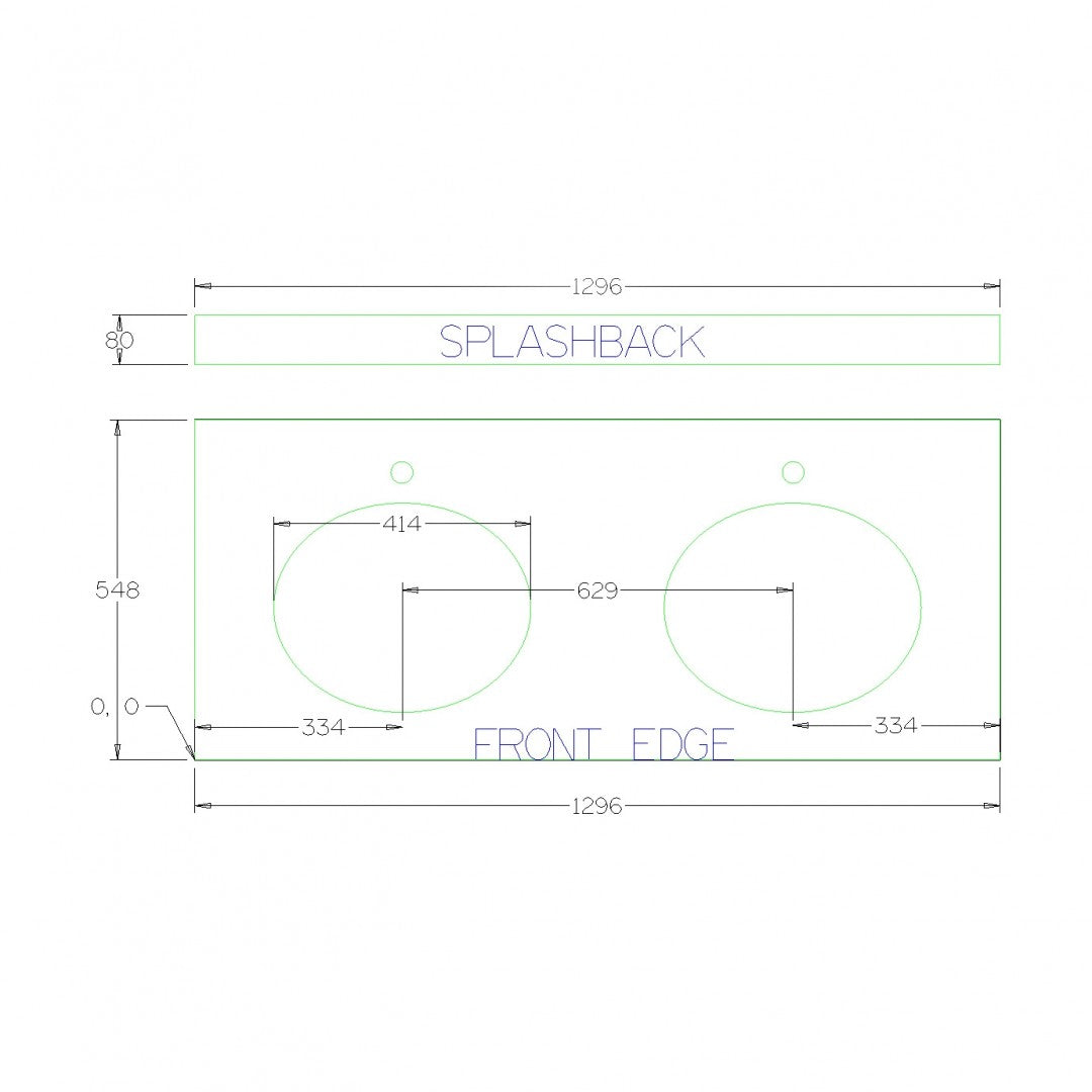 Burlington 1300 Floor Standing Vanity Unit With White Marble Worktop & Double Integrated Basin Deluxe Bathrooms UK