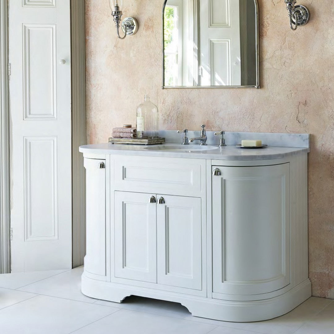 Burlington 1340 Floor Standing Curved Vanity Unit With Worktop & Inset Basin Deluxe Bathrooms UK
