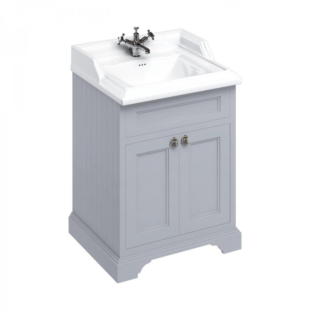 Burlington Floor Standing 650 Two Door Vanity Unit and Classic Basin With Overflow Deluxe Bathrooms UK