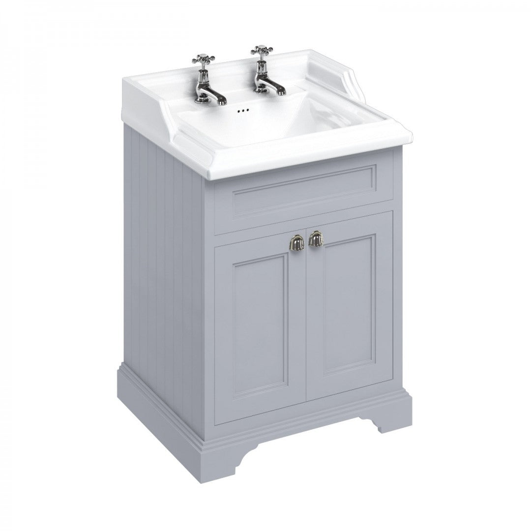 Burlington Floor Standing 650 Two Door Vanity Unit and Classic Basin With Overflow Deluxe Bathrooms UK