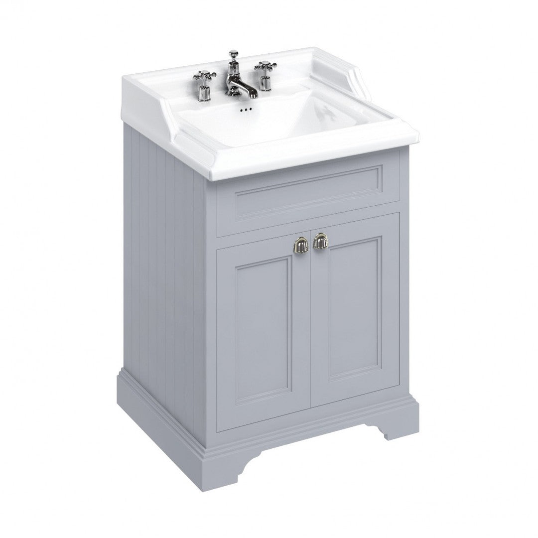 Burlington Floor Standing 650 Two Door Vanity Unit and Classic Basin With Overflow Deluxe Bathrooms UK