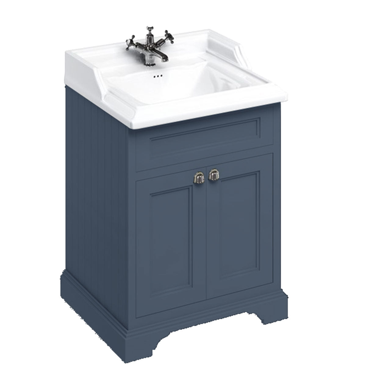 Burlington Floor Standing 650 Two Door Vanity Unit and Classic Basin With Overflow Deluxe Bathrooms UK