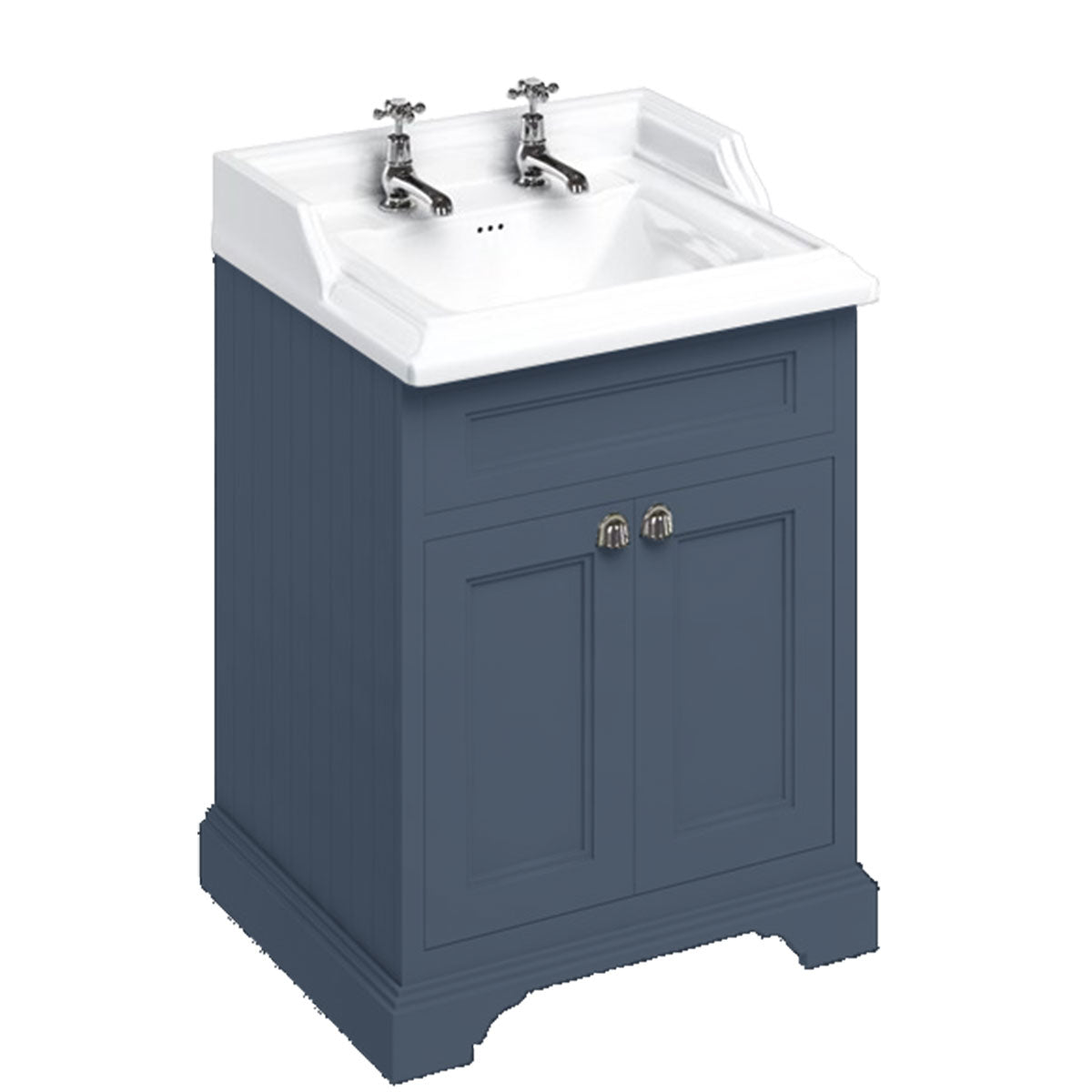 Burlington Floor Standing 650 Two Door Vanity Unit and Classic Basin With Overflow Deluxe Bathrooms UK
