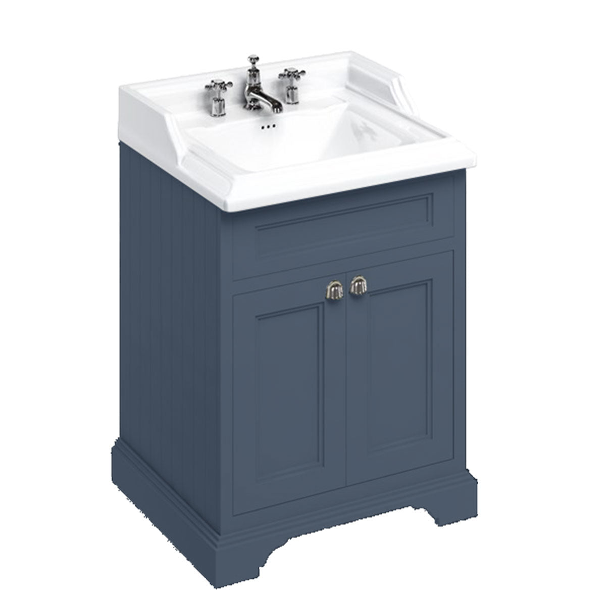 Burlington Floor Standing 650 Two Door Vanity Unit and Classic Basin With Overflow Deluxe Bathrooms UK