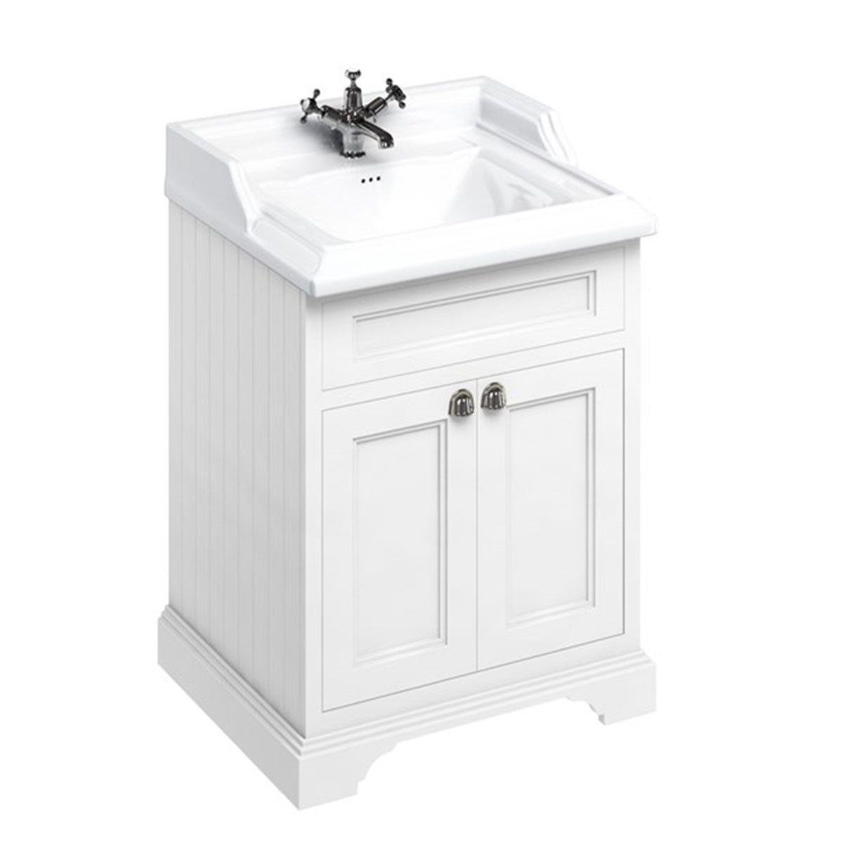 Burlington Floor Standing 650 Two Door Vanity Unit and Classic Basin With Overflow Deluxe Bathrooms UK
