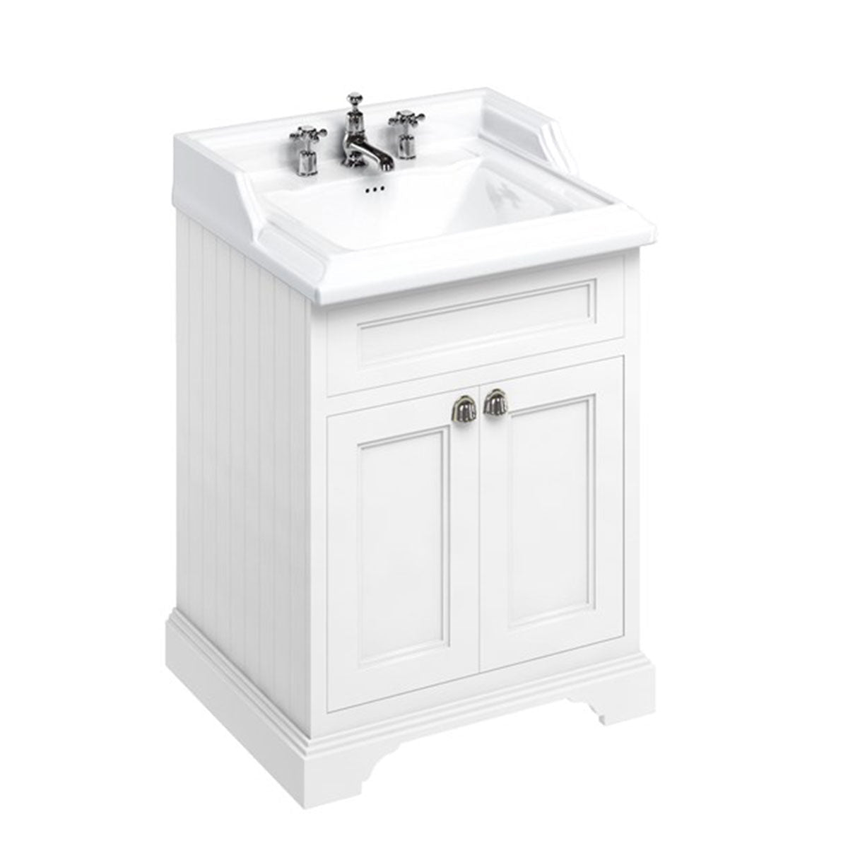 Burlington Floor Standing 650 Two Door Vanity Unit and Classic Basin With Overflow Deluxe Bathrooms UK