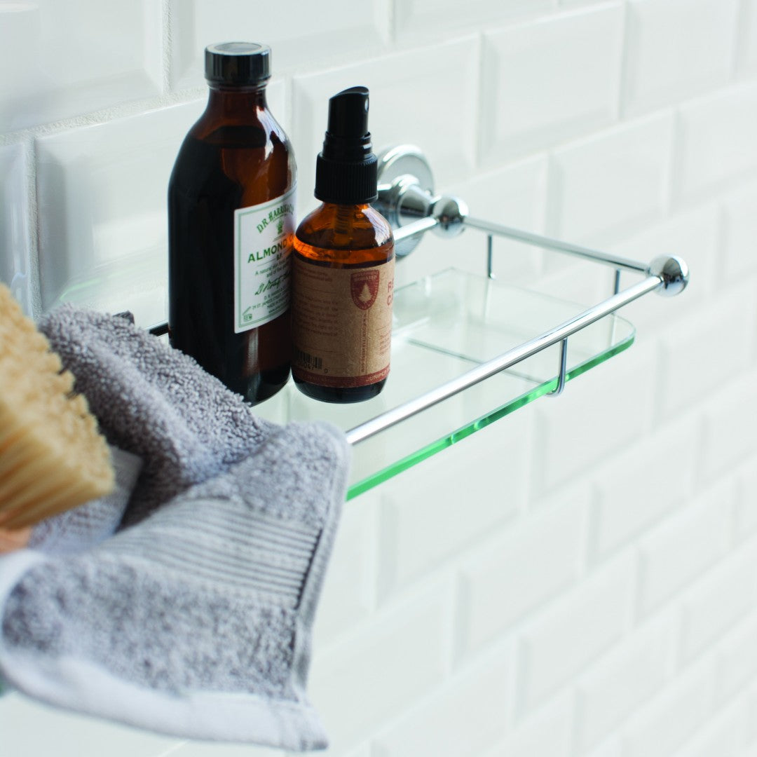 Burlington Glass Shelf With Railing Deluxe Bathrooms UK