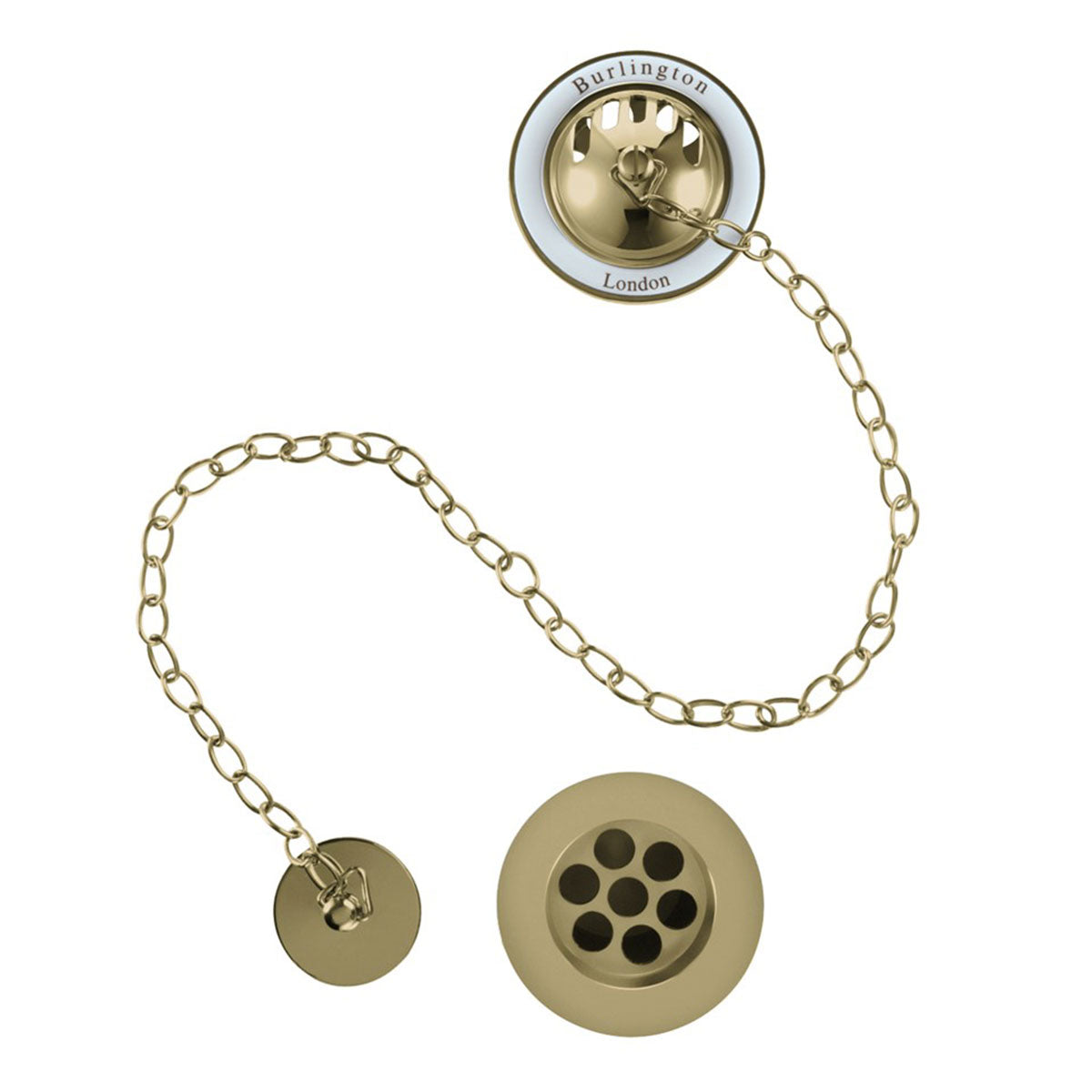 Burlington Bath Overflow Plug and Chain Deluxe Bathrooms UK