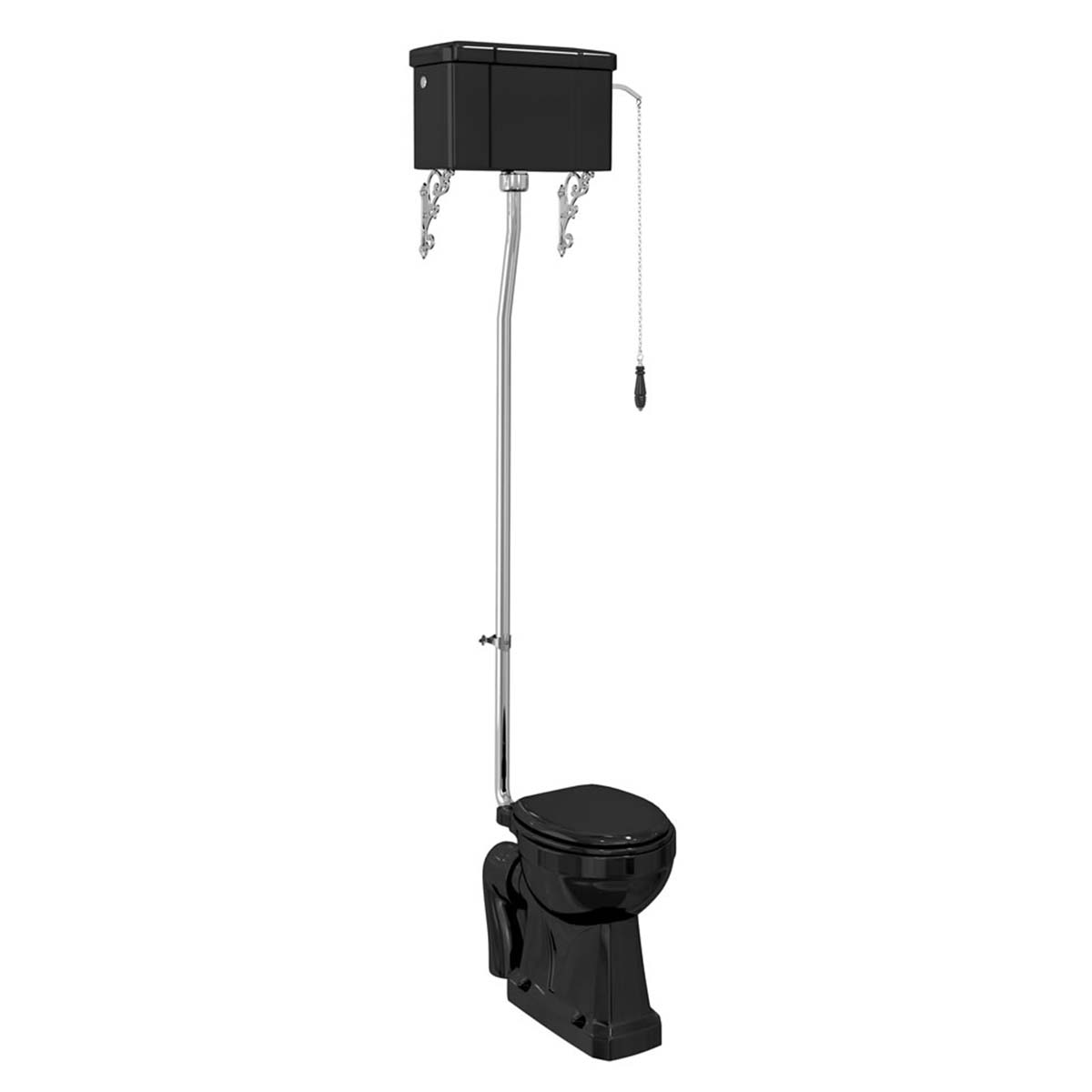 burlington high level wc jet black toilet Deluxe Bathrooms UK