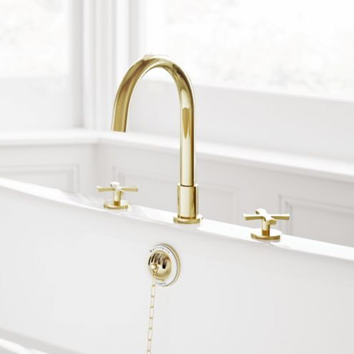 burlington riviera 3 hole crosshead bath mixer gold lifestyle Deluxe Bathrooms UK