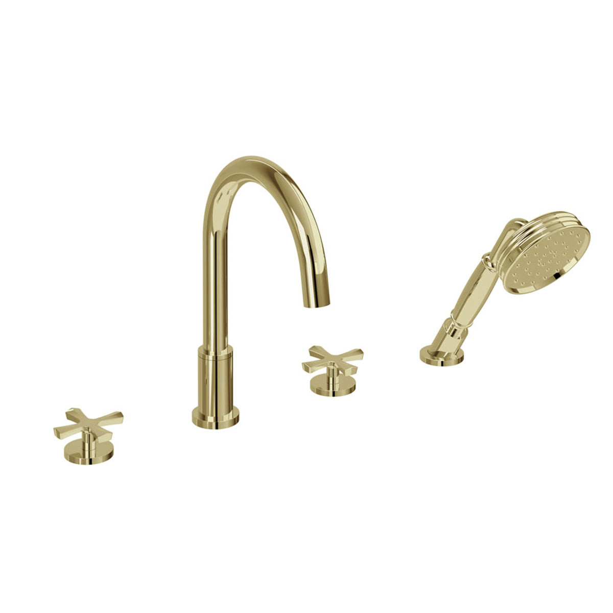 burlington riviera 4 hole crosshead bath mixer gold Deluxe Bathrooms UK