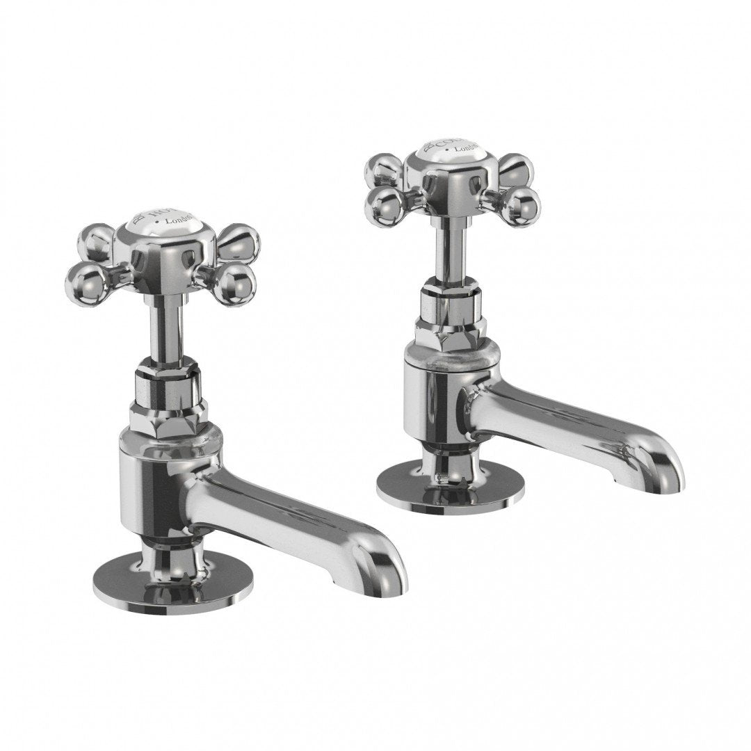 Burlington Stafford Long Nose Basin Pillar Taps Deluxe Bathrooms UK