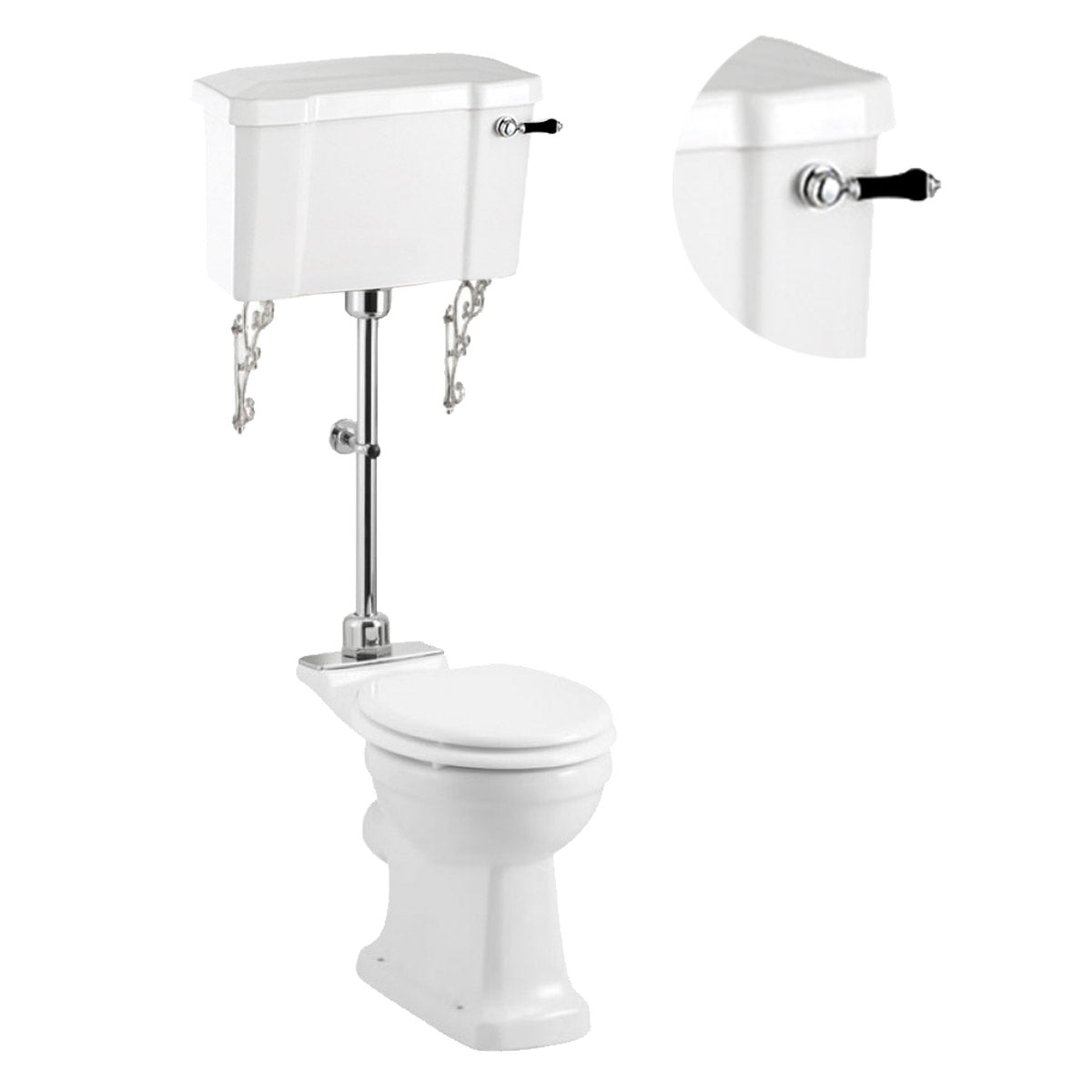Burlington Standard Medium Level Toilet Traditional Deluxe Bathrooms UK