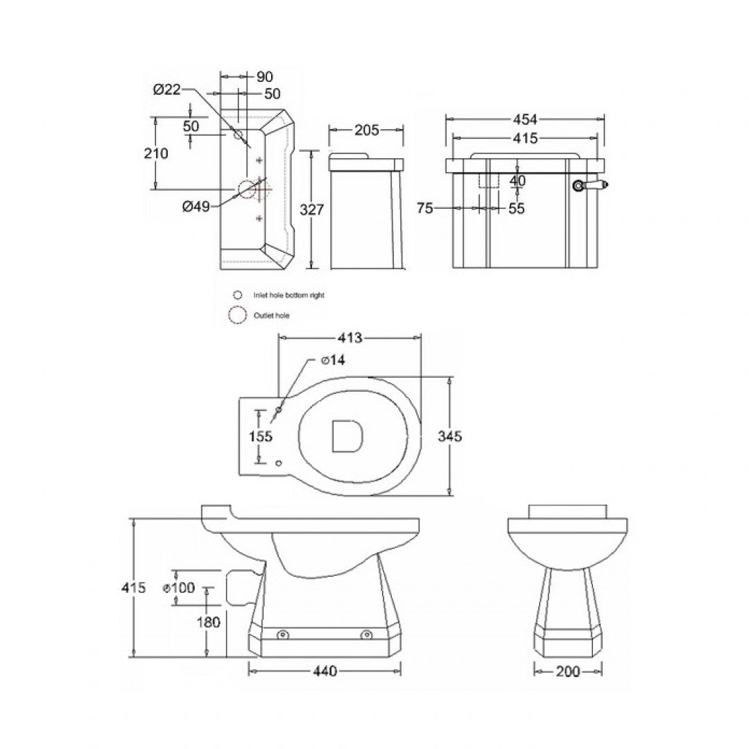 Burlington Standard Close Coupled Toilet Traditional Deluxe Bathrooms UK