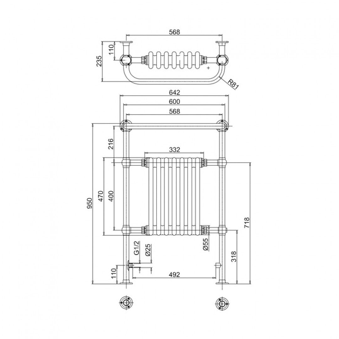 Burlington Trafalgar Traditional Radiator Deluxe Bathrooms UK