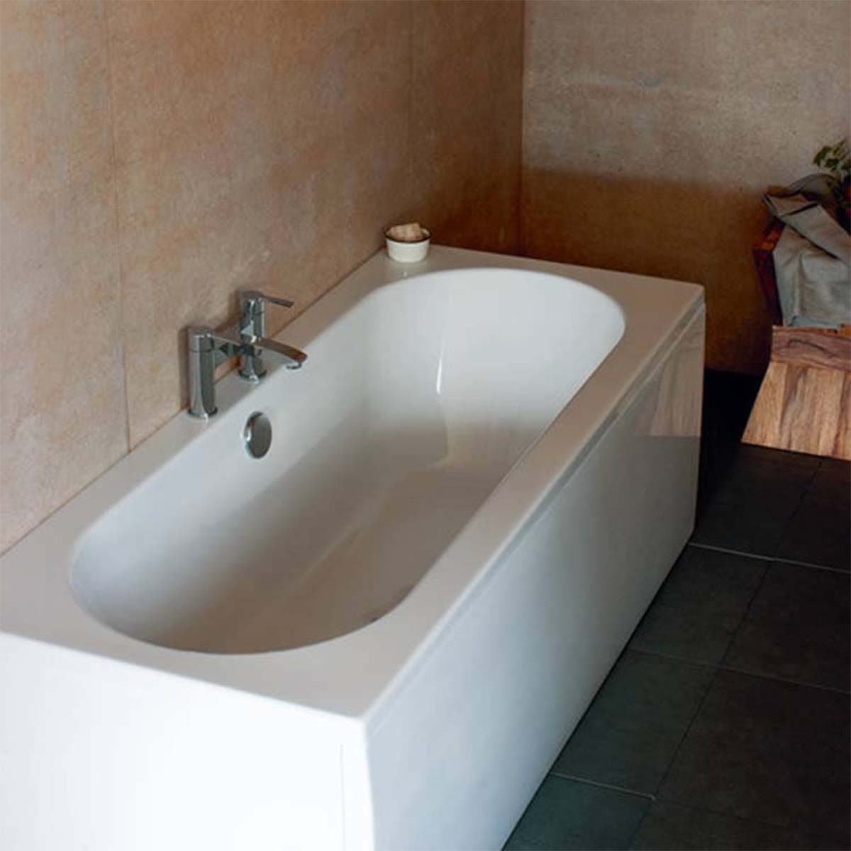 cleargreen verde double ended back to wall bath
