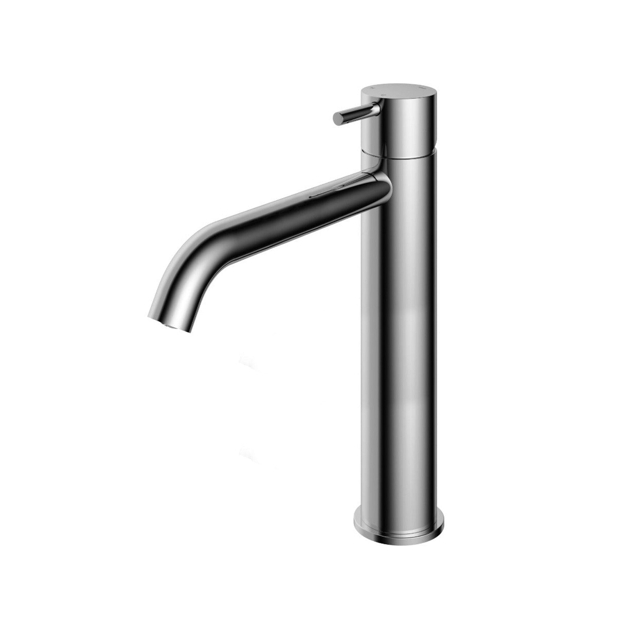 cobber 286mm tall basin mixer tap monobloc curved spout chrome