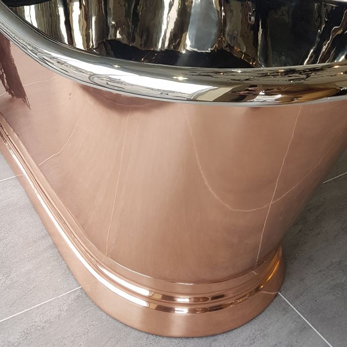 Copper Nickel Traditional Roll Top Double Ended Freestanding Bath
