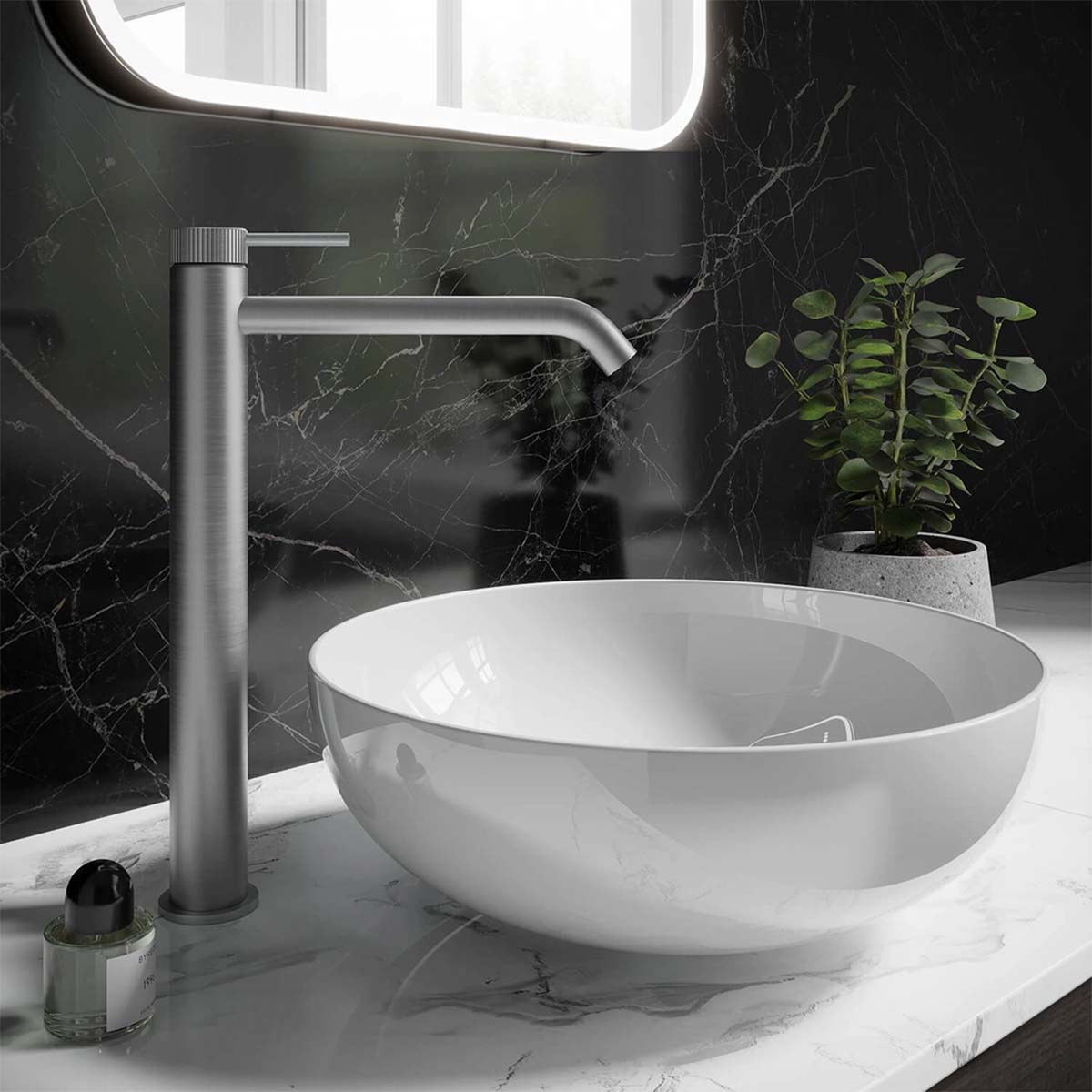 Crosswater 3ONE6 Tall Mono Basin Mixer Tap - 316 Stainless Steel Lifestyle