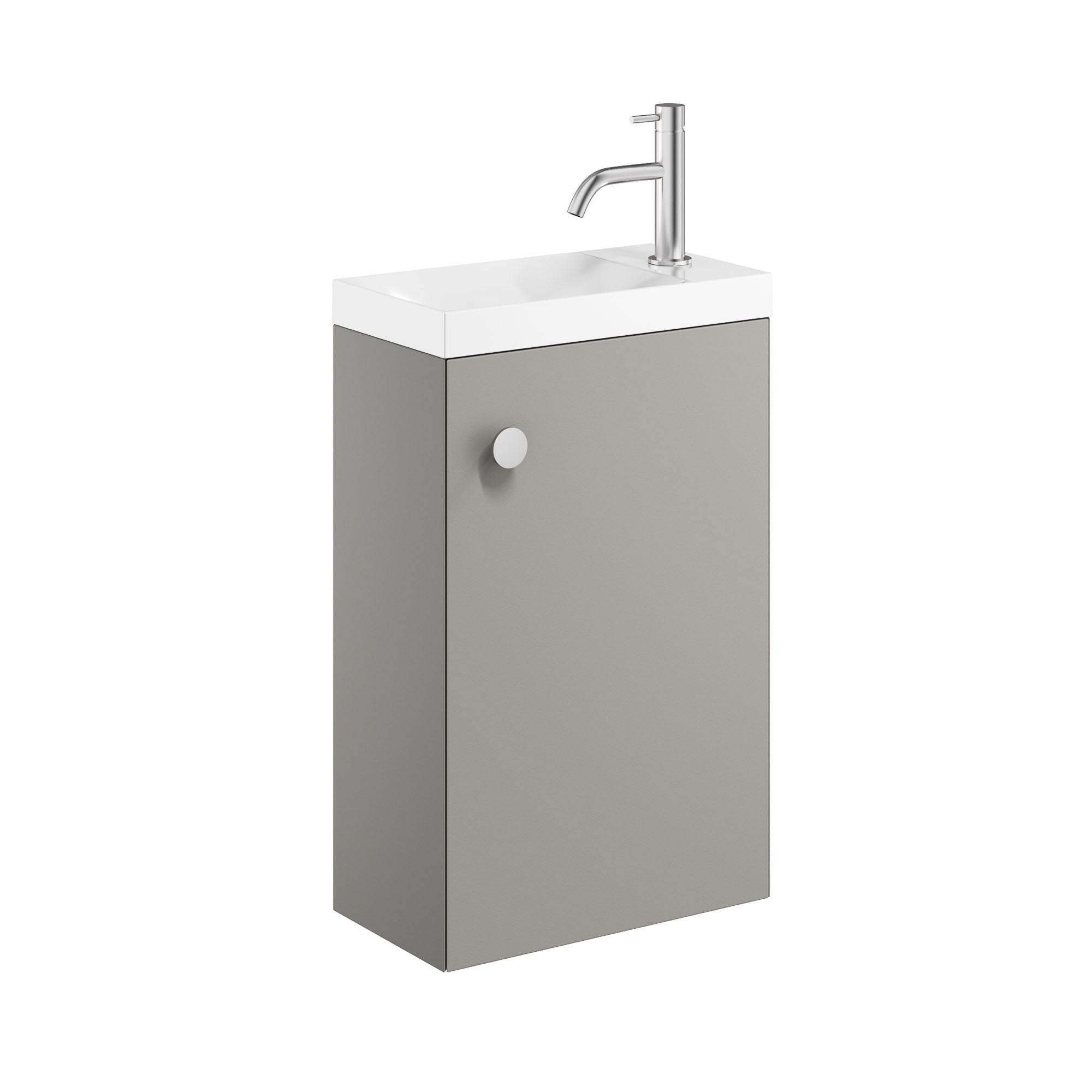 crosswater alo 400 wall mounted cloakroom vanity unit with basin storm grey matt