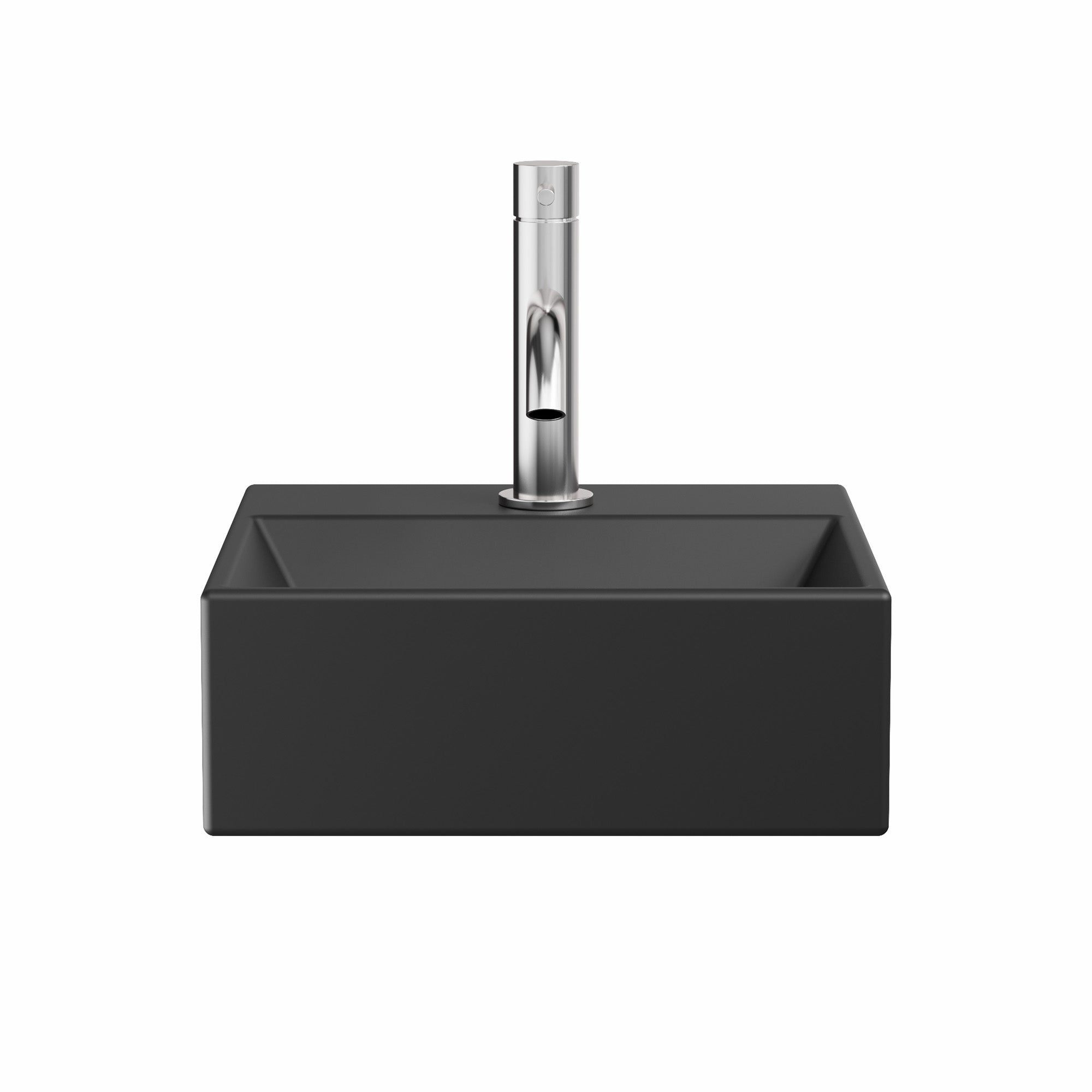 crosswater beck cloakroom basin with waste 300x300mm matt black