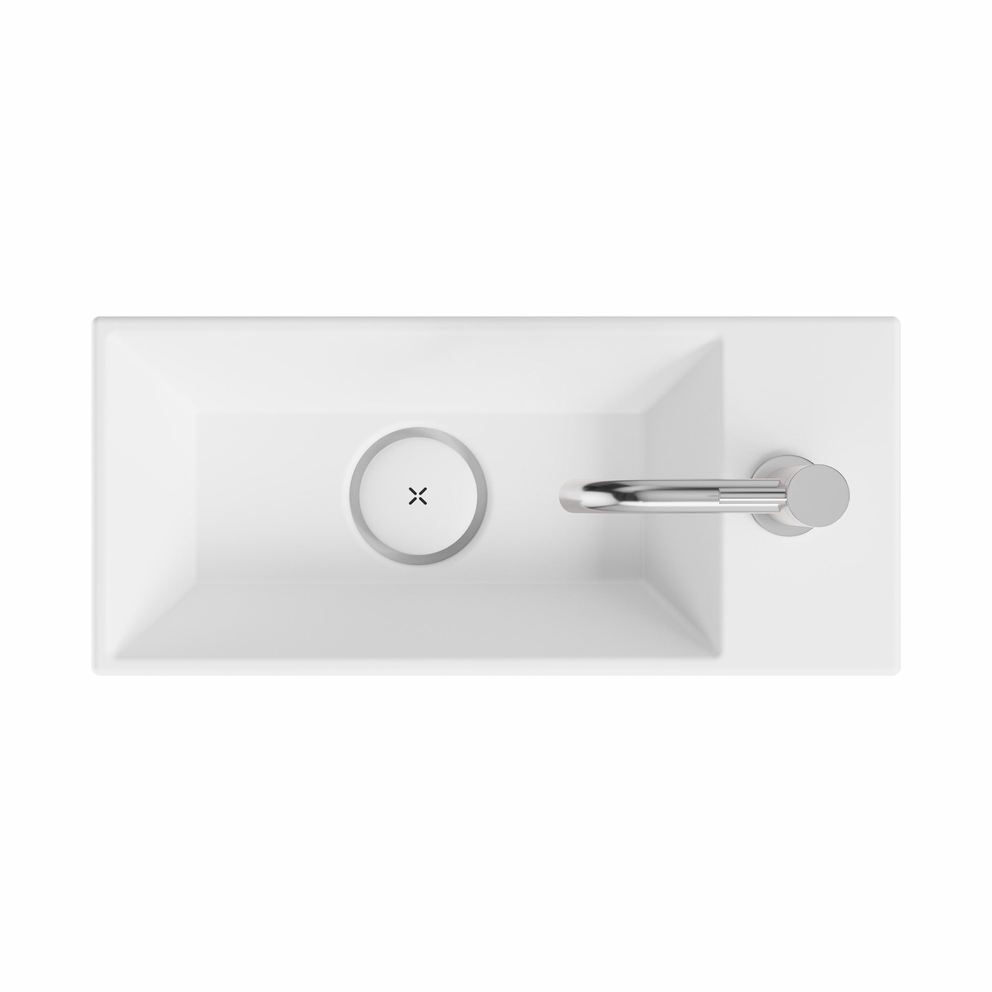 crosswater beck cloakroom basin with waste 450x200mm matt white