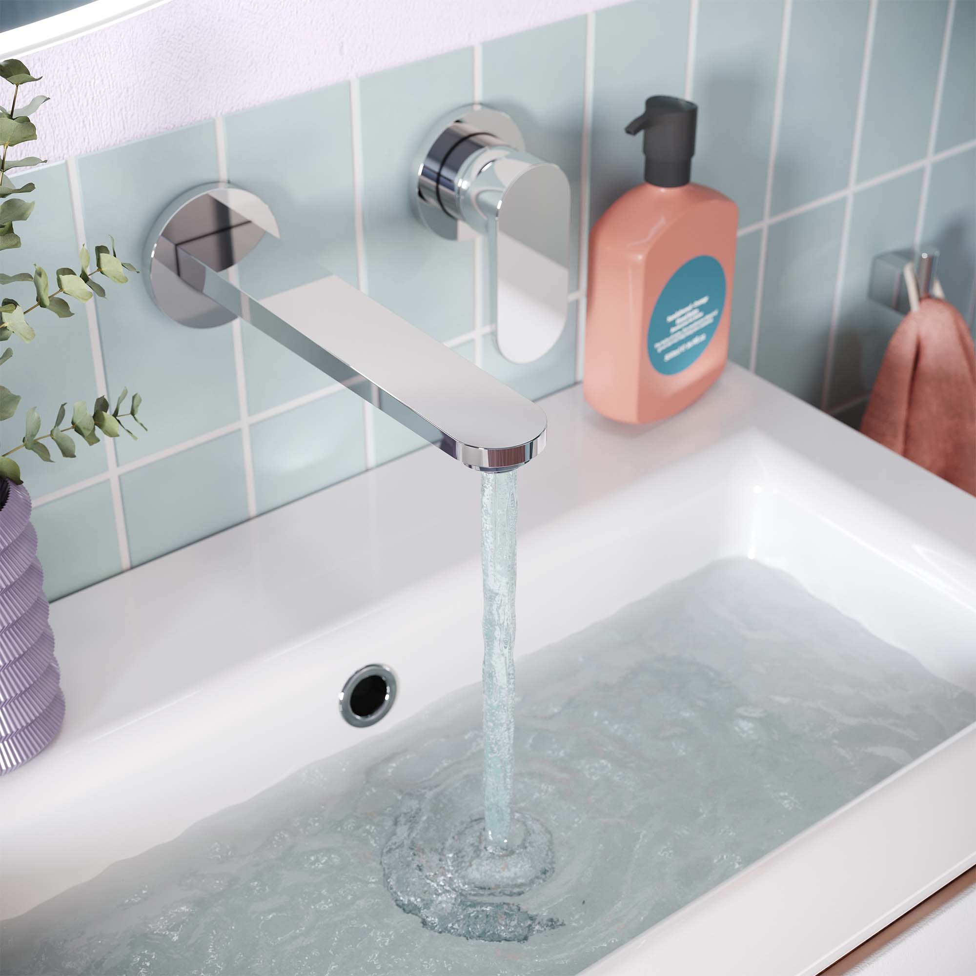 crosswater drift 2 hole wall mounted basin mixer tap chrome