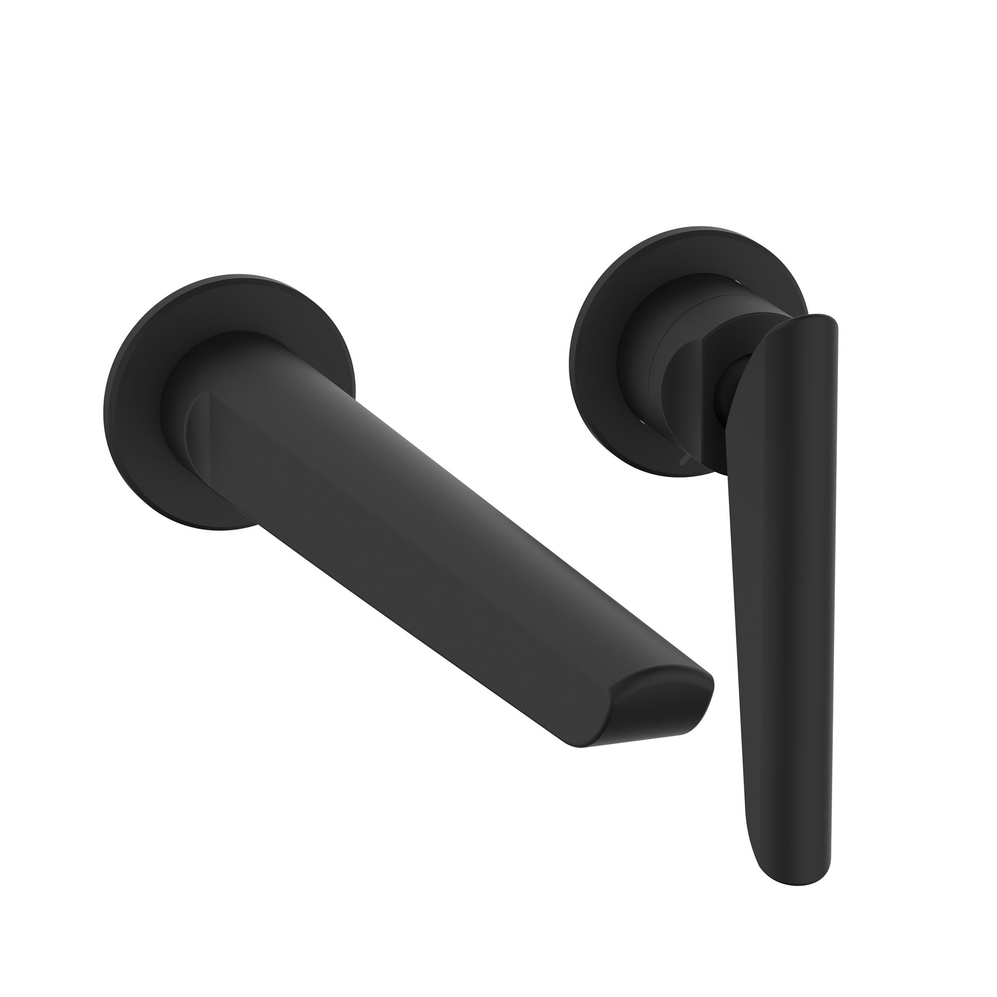 crosswater foile 2 hole wall mounted basin mixer tap matt black