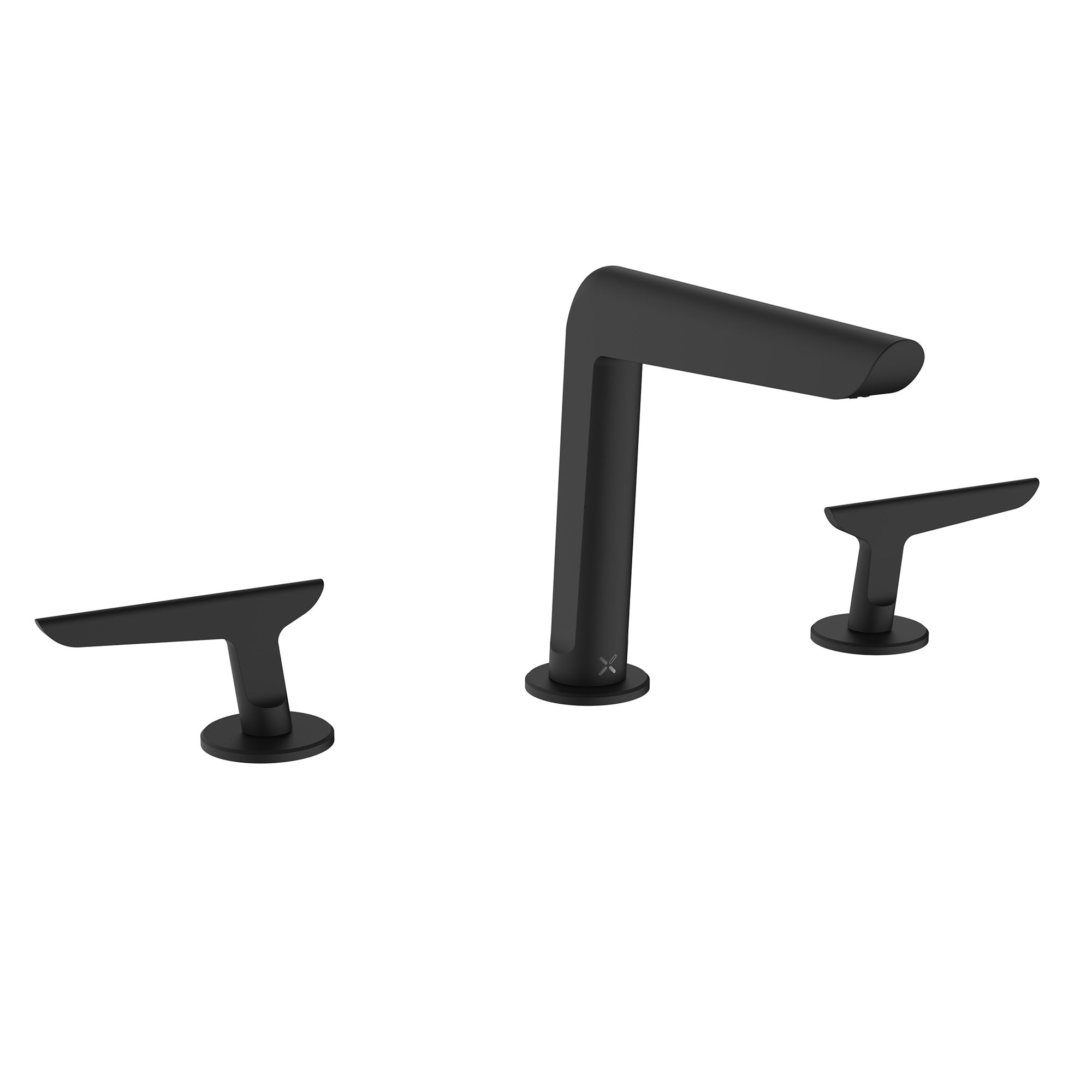 crosswater foile 3 hole deck mounted basin mixer tap matt black
