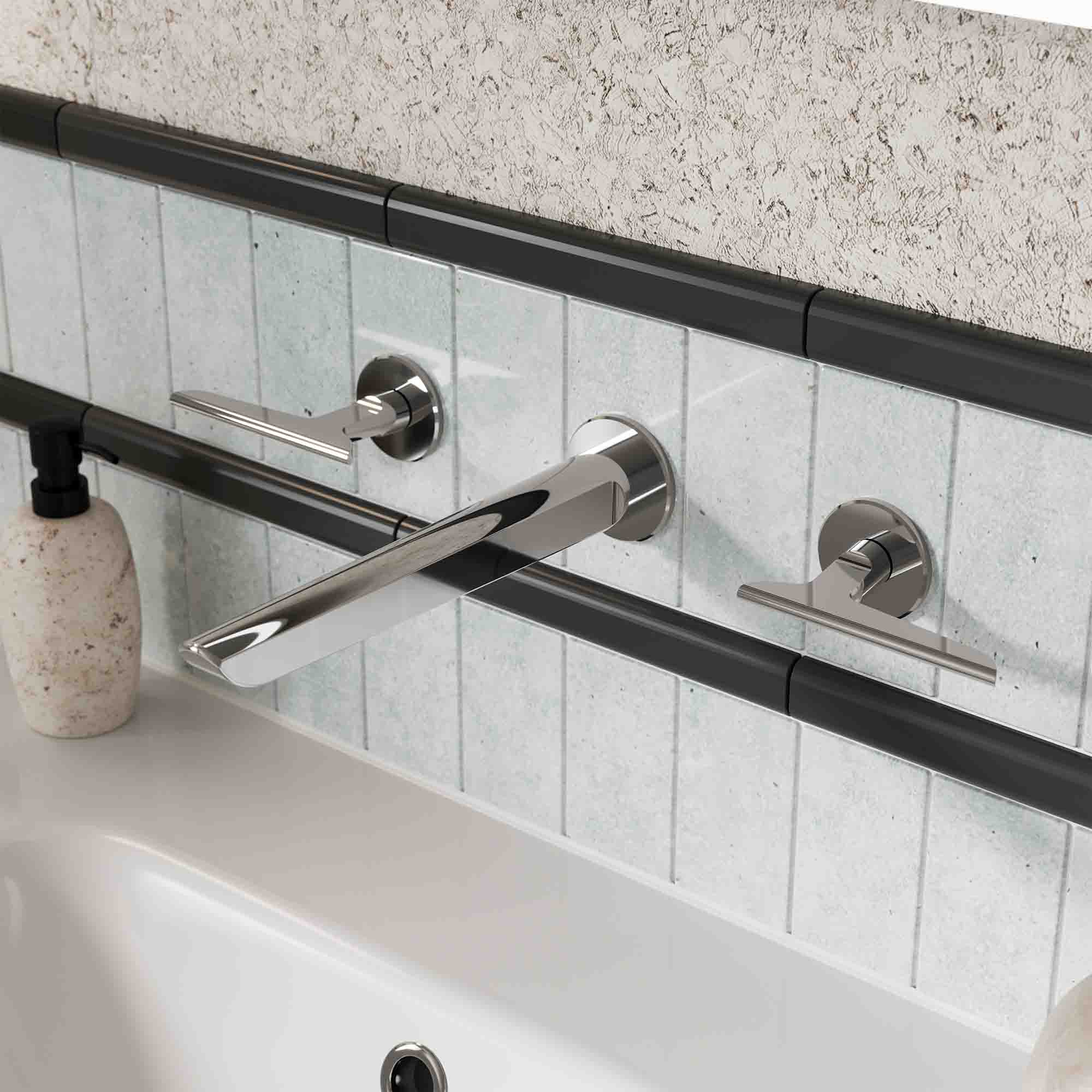 crosswater foile 3 hole wall mounted basin mixer tap chrome