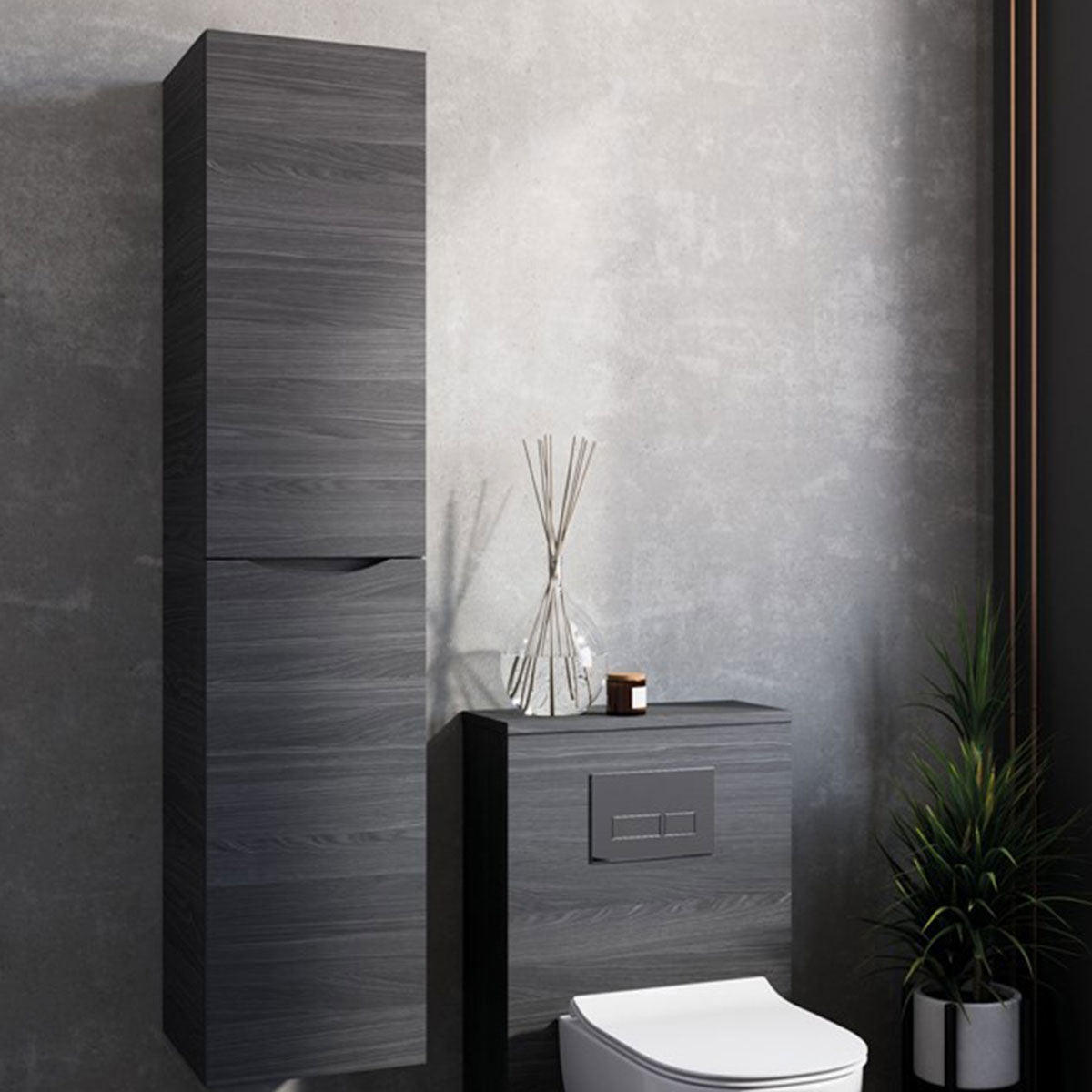 Crosswater Glide II Wall Hung Tall Cabinet With 5 Fixed Shelves