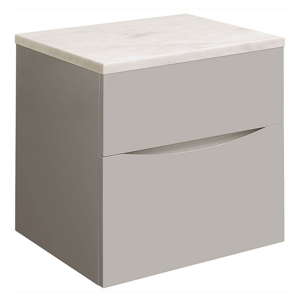 Crosswater Glide II Double Drawer Wall Hung Vanity Unit With Marble Effect Worktop