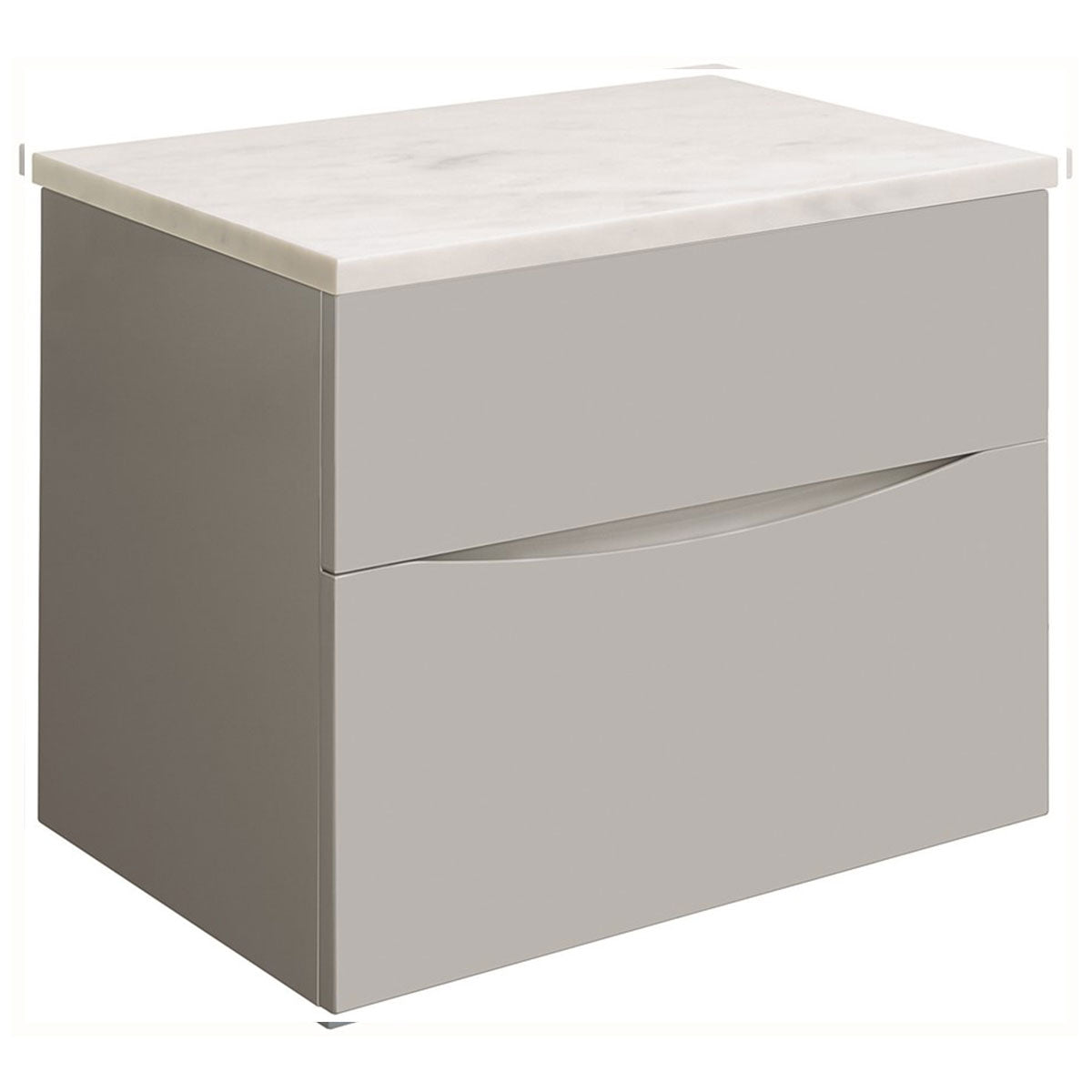 Crosswater Glide II Double Drawer Wall Hung Vanity Unit With Marble Effect Worktop